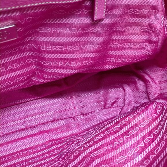 Authentic Prada Pink Canvas Hand Bag mon715-110525 - Picture 12 of 16